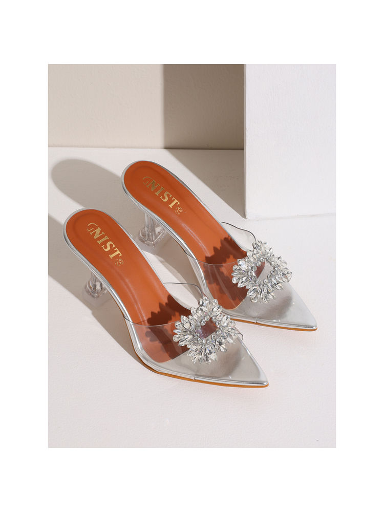 GNIST Silver Rhinestone Clear Stilettos-picture-14