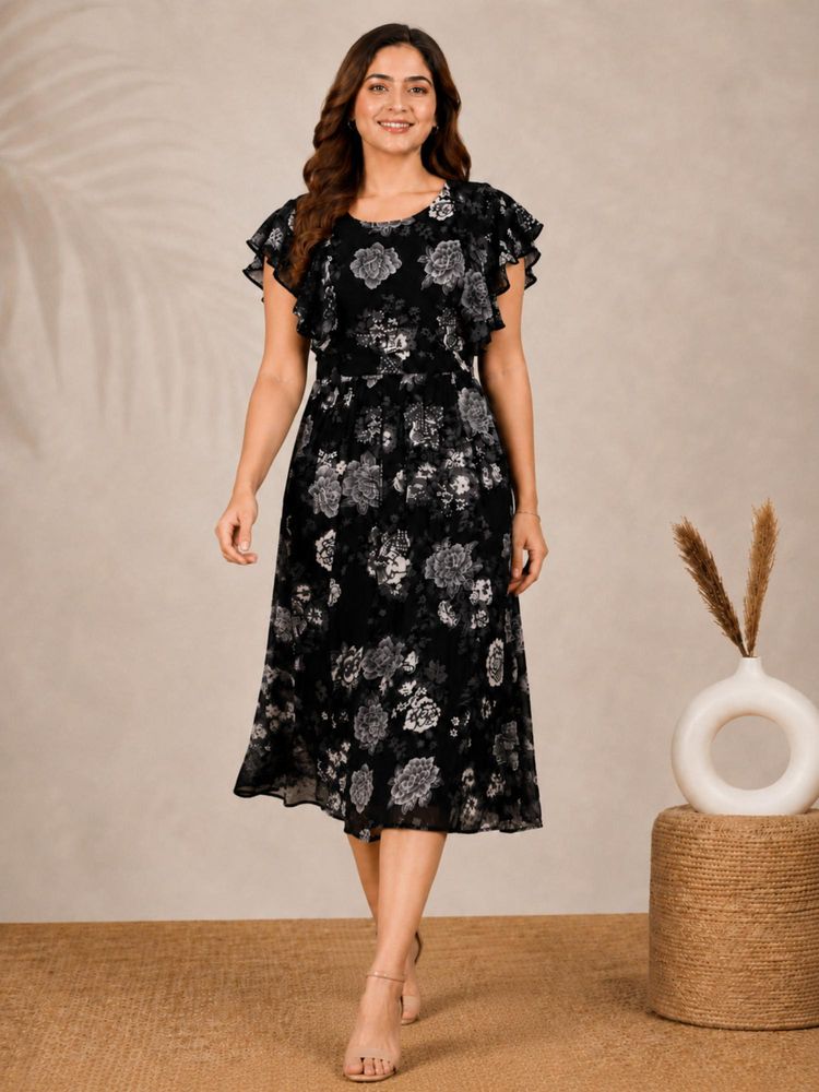 The Perfect Fit Co. Black Stylish Womens Cotton Maternity Feeding Zipper Nursing Dress-picture-15