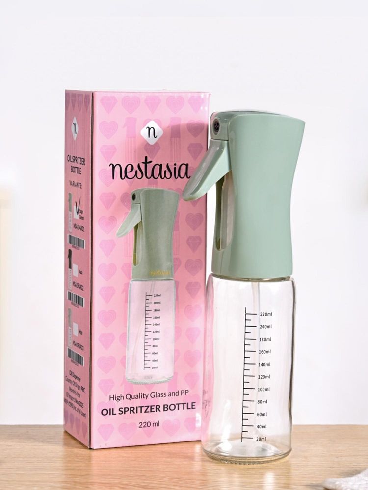 Nestasia 1 Pc Gourmet Clear Glass Oil Bottle Sage Green 220Ml-picture-49
