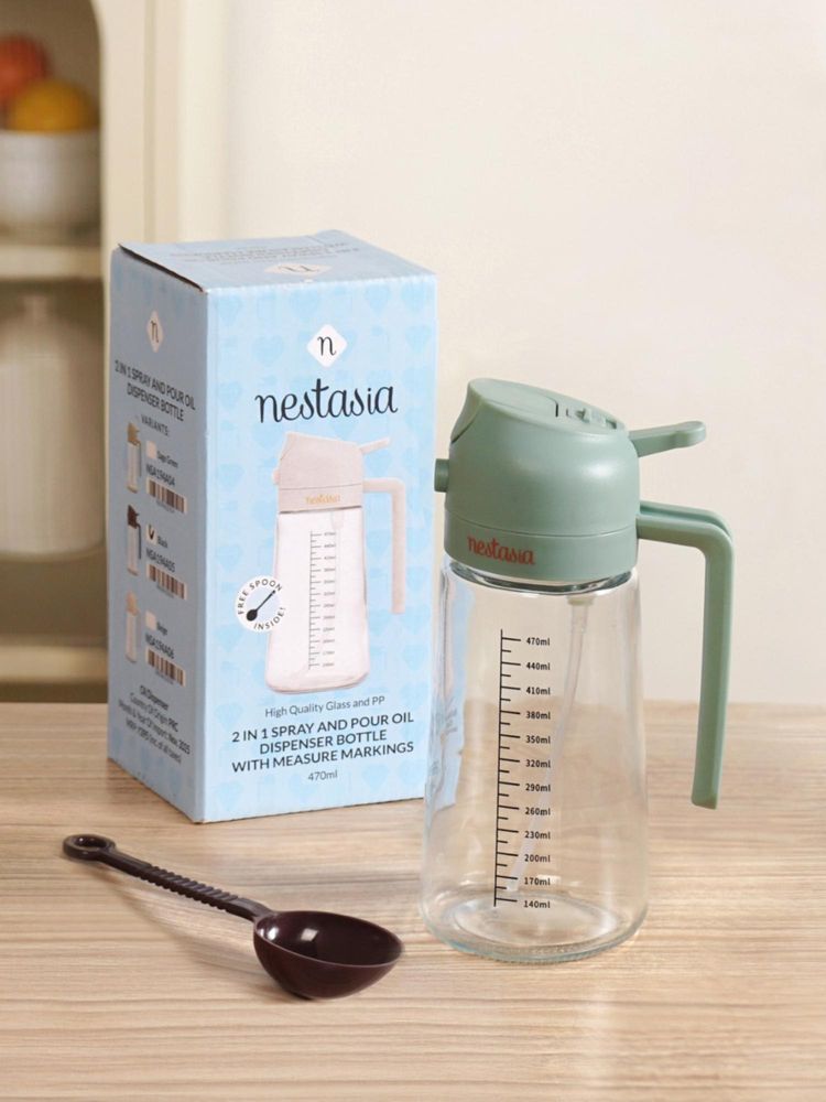 Nestasia 1 Pc Spray And Pour Oil Dispenser Bottle Green 470Ml With Spoon-picture-17