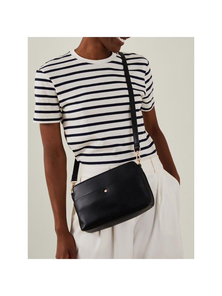 Accessorize London Women Black Faux Leather Small Front Pocket Sling Bag-image-28