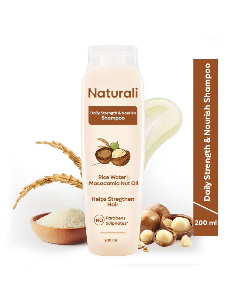 Naturali Daily Strength & Nourish Shampoo with Rice Water & Macadamia Nut Oil That Makes Hair Stronger 370ml-picture-19