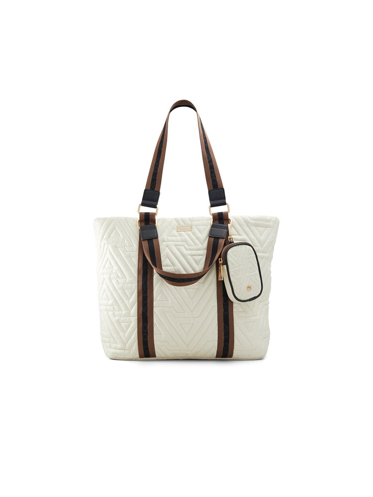 Aldo Womens Beige Printed Tote Bag with Coin Pouch (Set of 2) (L)-image-28