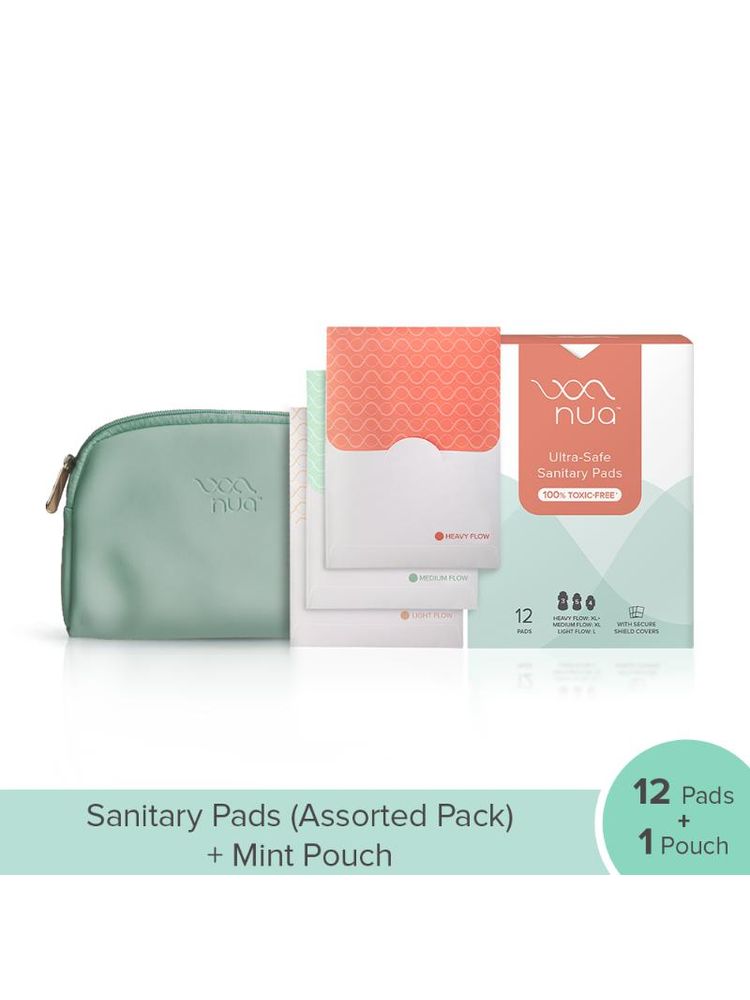 Nua Ultra Safe Pads With Disposable Covers + Vegan Leather Pouch Combo-picture-13