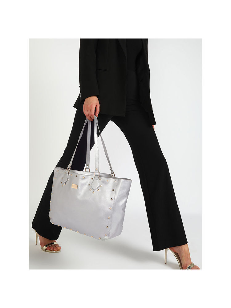 KLEIO Gold Studded Tote Oversized Hand Bag For Women-Girls-image-32