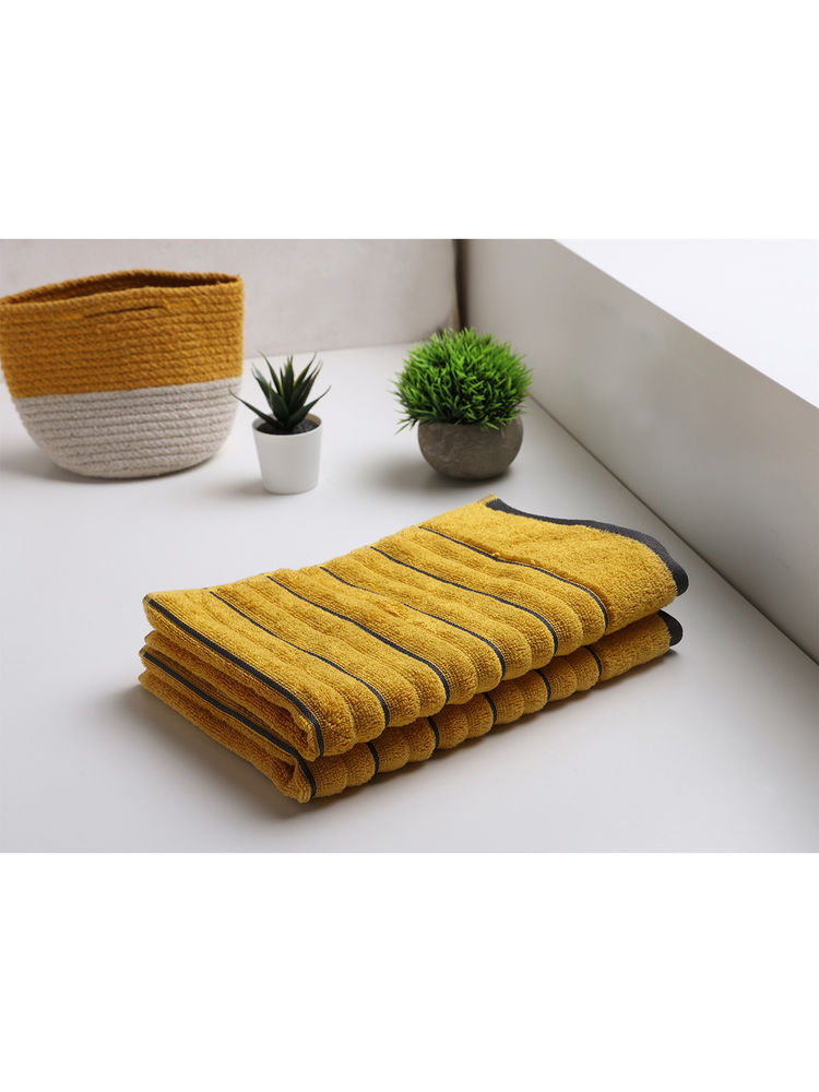 Spaces Pure Cotton Hand Towel Ribbed Texture High Absorbency High Loft Na(Solid 40Cmx60Cm)-picture-19