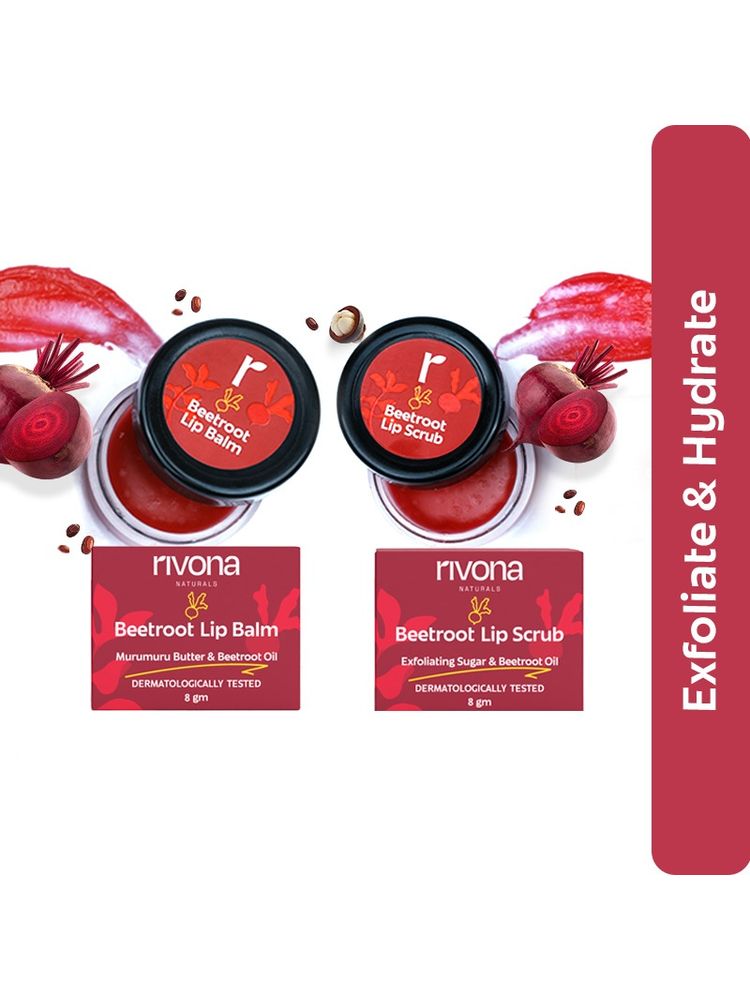 Rivona Naturals Beetroot Lip Scrub & Balm - Natural Pink Lips-image-3