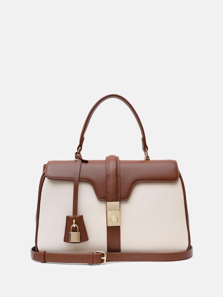 kazo fashion Kazo Off White Harvey Satchel Bag with Detachable Strap (M)-picture-17
