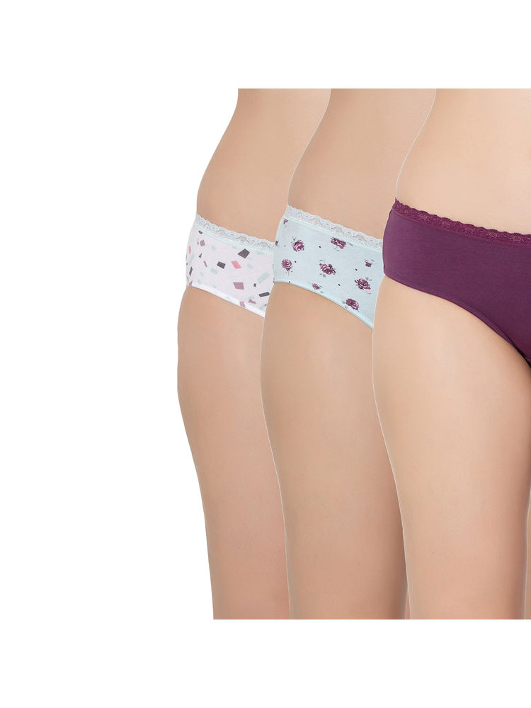 Triumph Cotton Printed Midi Bikini - Pack of 3 - Multi-Color-image-29