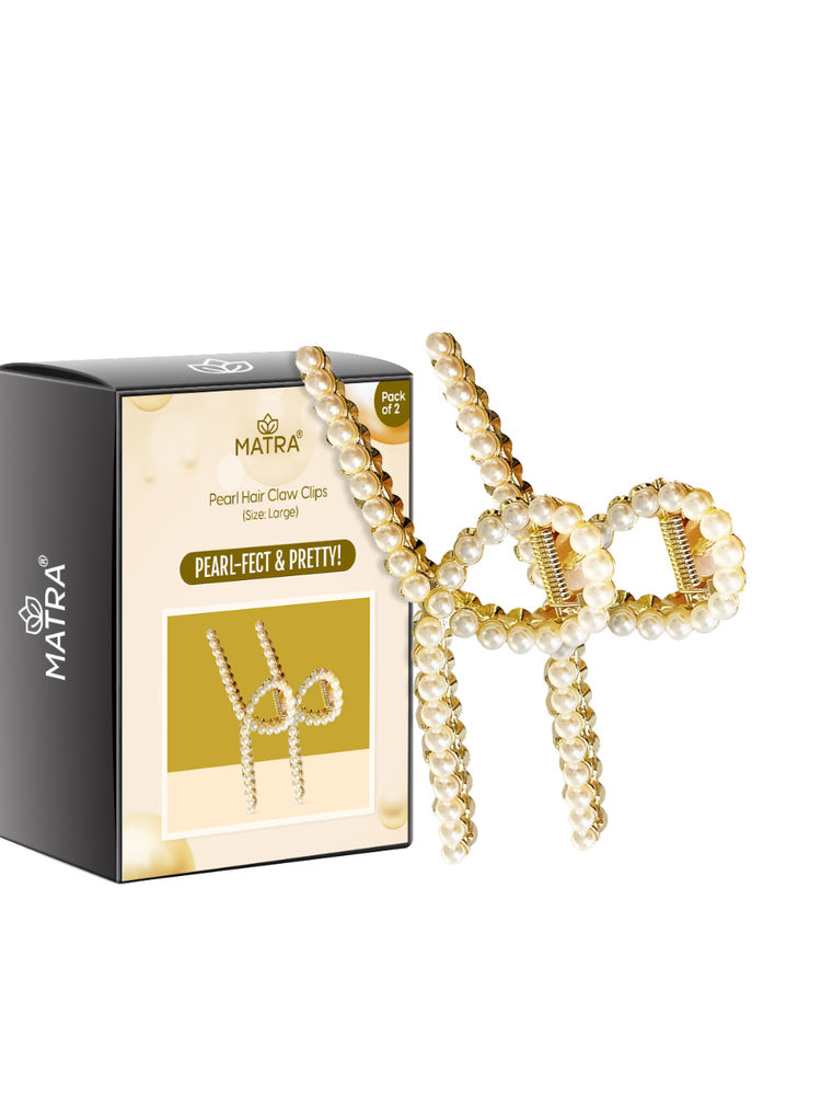 Matra Pearl Hair Clip Set Of 2 Clutchers Large Hair Claw Clips Butterfly Clutches Gift Pack-picture-10