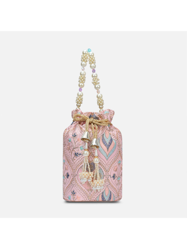 Lavie Women Pink Sara Structured Potli (M)-image-1