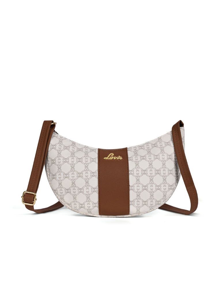 Lavie Women White Mono Bonnie Hobo Sling Bag (L)-image-22