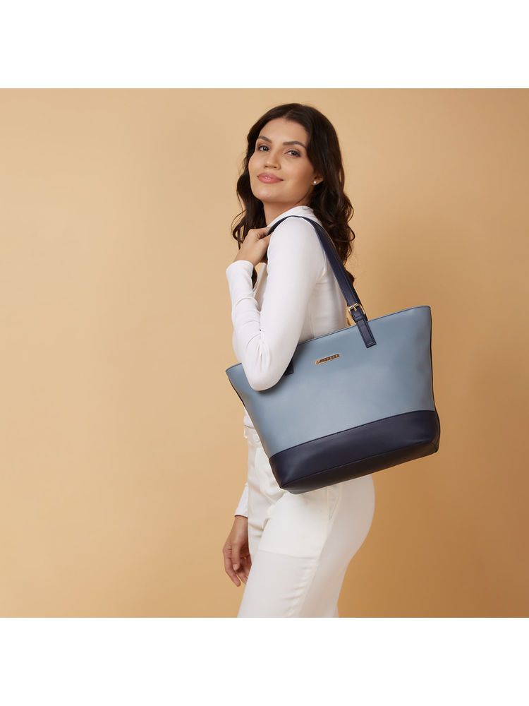 Caprese Blue Brickly Tote Shoulder Bag For Women (M)-picture-35