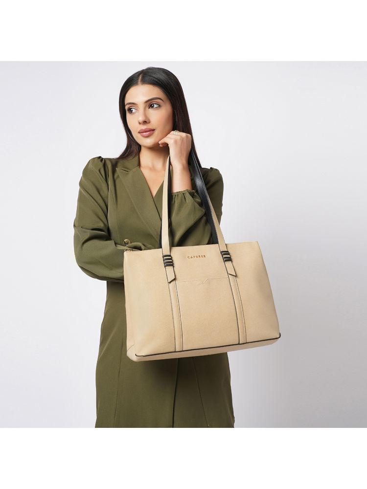 Caprese Beige Roma Tote Bag For Women