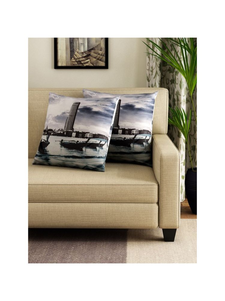 Swayam Grey Printed Square Cushion Covers (Pack of 2) (16x16 Inches)-picture-26