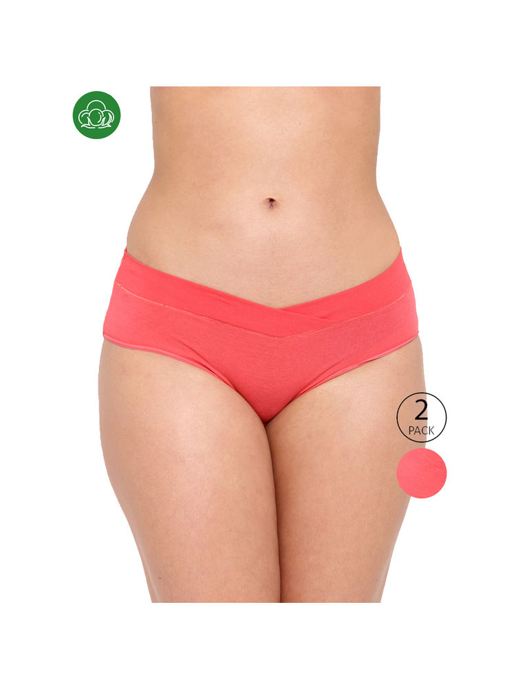 Inner Sense Organic Cotton Antimicrobial Maternity Panty - Pink (Pack of 2)-picture-13