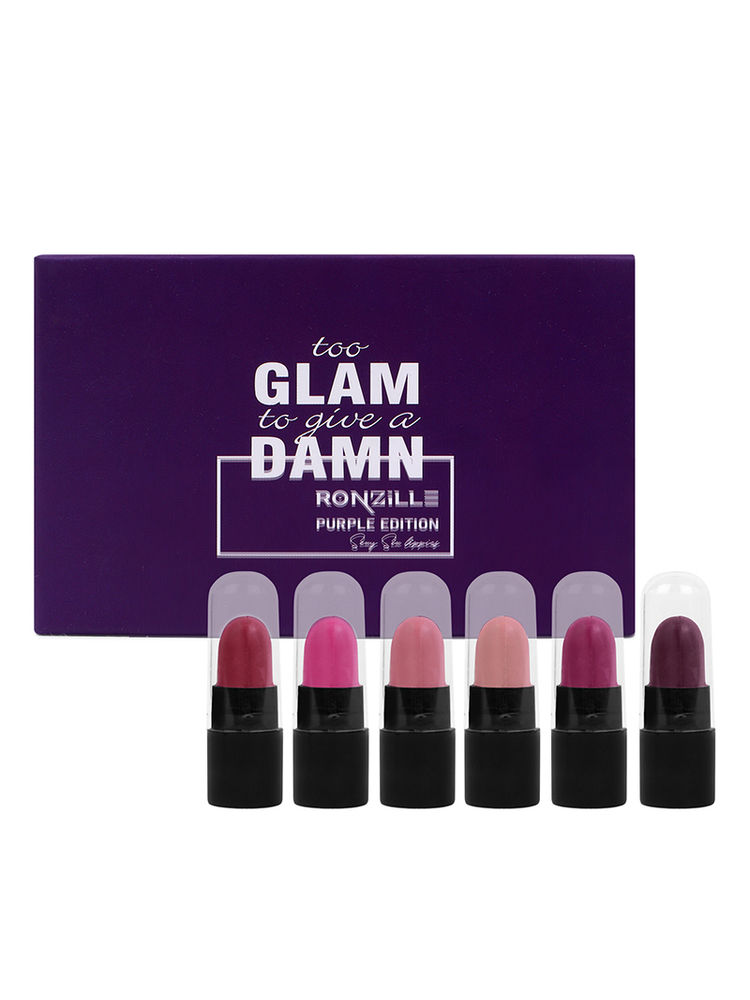 Ronzille Too Glam To Give A Damn Bullet Lipstick Set Of 6 - Purple Edition-picture-11