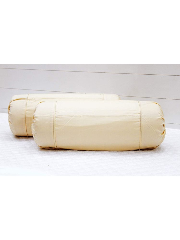 SHADES OF LIFE Plain Bolster Cover- Cream-image-34