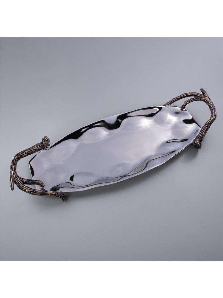 Gibox Antler Platter Serving Platter Tray Dining Table Fancy Food Golden Crocodile-image-10