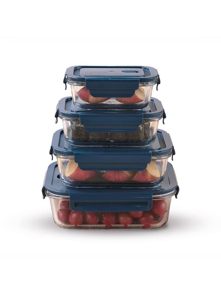 UMAI Rectangular Borosilicate Glass Containers With Lid Set Of 4-410ML,680ML,1040ML,1520ML-picture-12