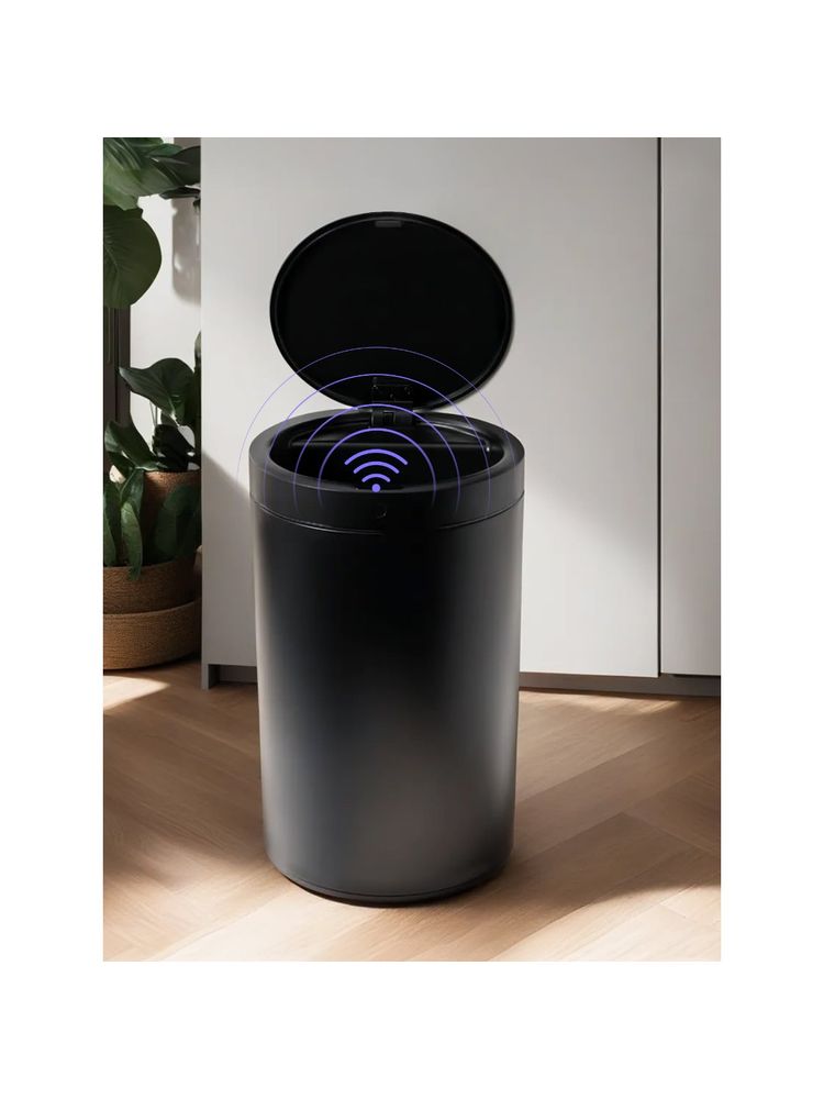 UMAI Round Big Automatic Sensor Dustbin 30L- Hn-Zr-Blk-30L- Black-picture-40
