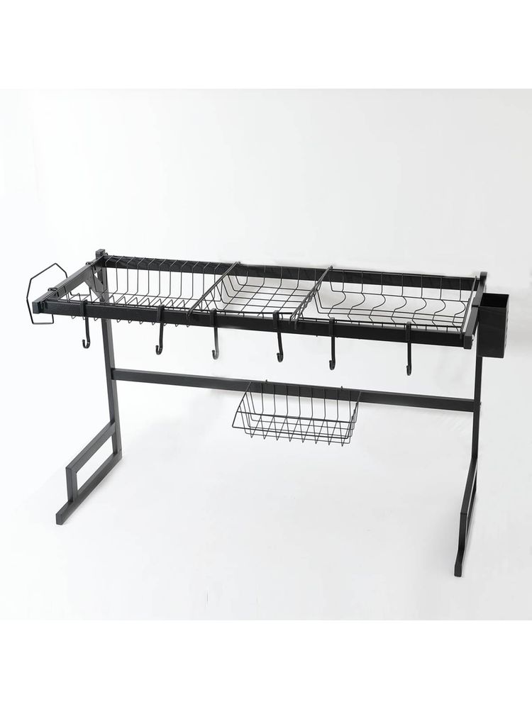 UMAI Wall Mount Tiered Shelf Drain Rack (Black)-picture-43
