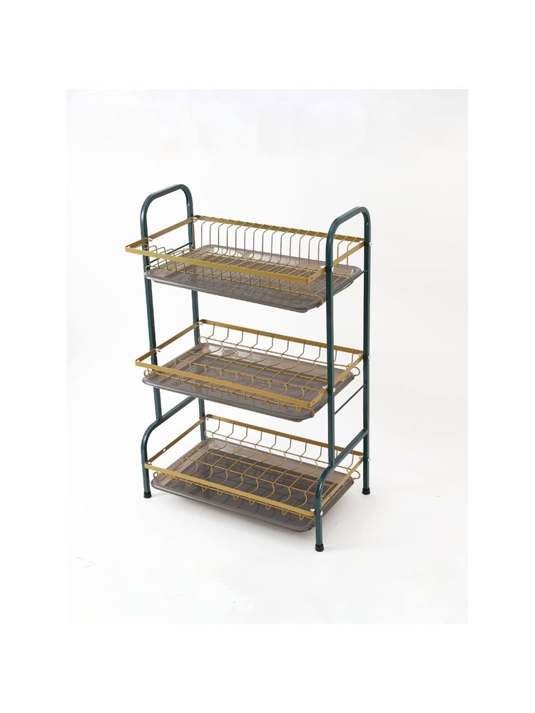 UMAI Kitchen Utensil Organizer 3-Layer Bowl Holder Rack (Green Gold)-image-30