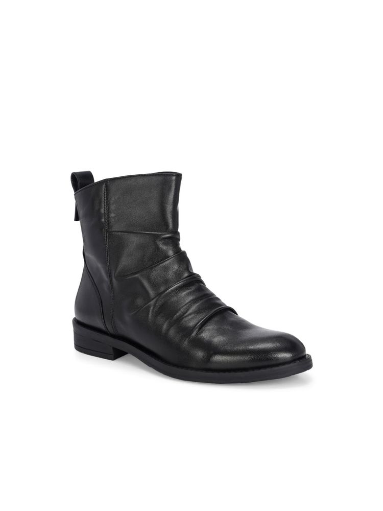 MIORAH Storm Women Leather Ankle Casual Boots Black-picture-17