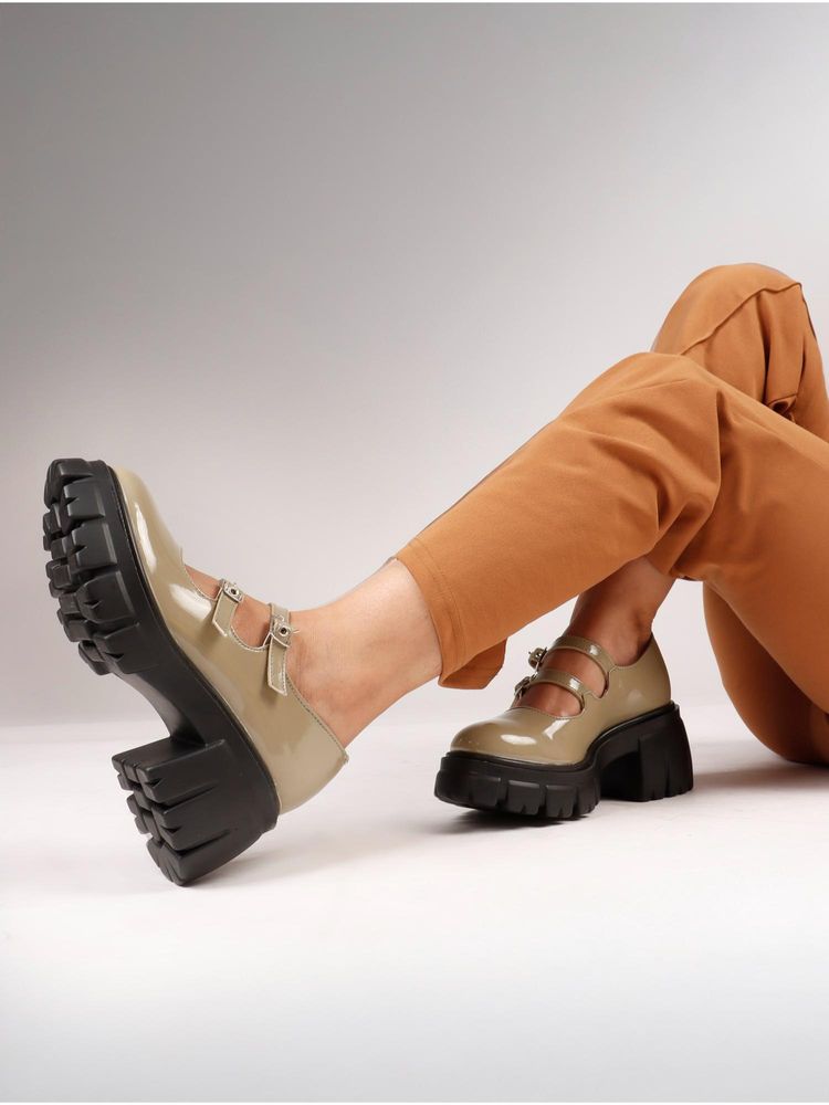 The White Pole Olive Elegant Heel Loafers for Women-image-39