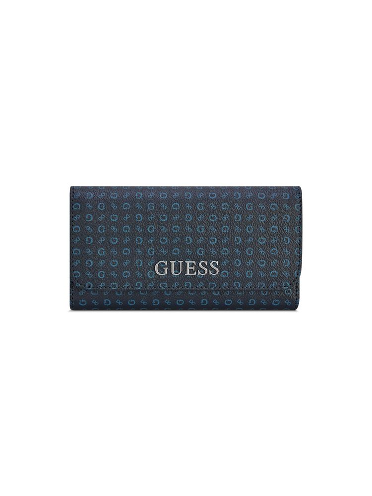 guess fashion Guess Women Abbas Navy Blue Printed Continental Wallet-picture-18