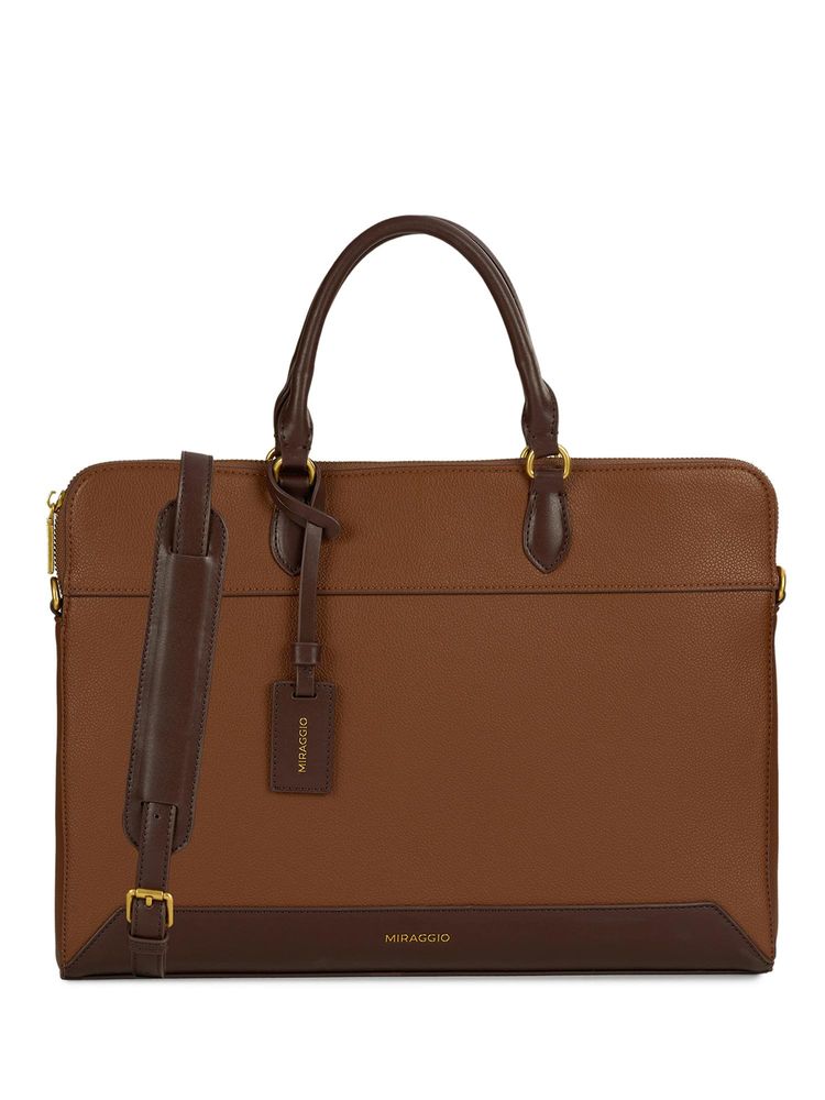 MIRAGGIO Rubin 16 Inch Laptop Top Handle Laptop Bag With Detachable Strap - Brown-picture-28
