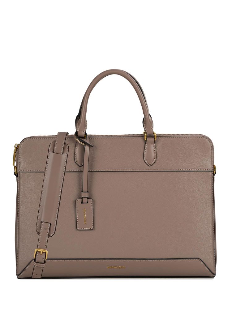 MIRAGGIO Rubin 16 Inch Laptop Top Handle Laptop Bag With Detachable Strap - Taupe-picture-30