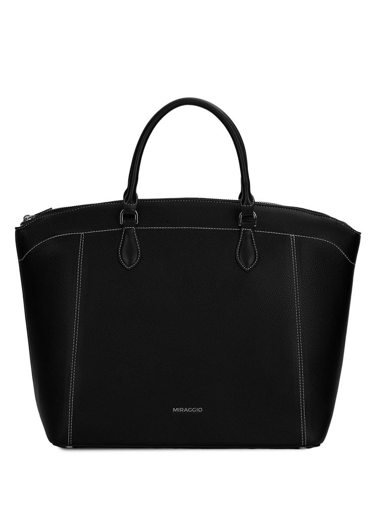 MIRAGGIO Josette Top Handle Satchel Bag With Detachable Strap - Black-picture-10