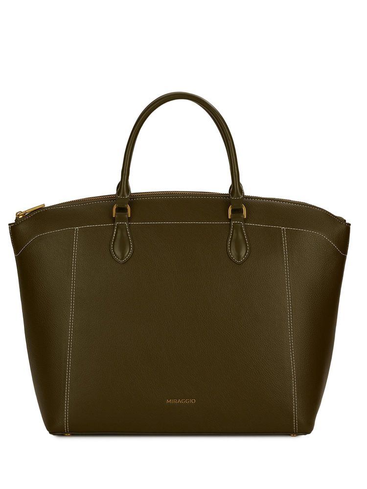 MIRAGGIO Josette Top Handle Satchel Bag With Detachable Strap - Green-picture-28