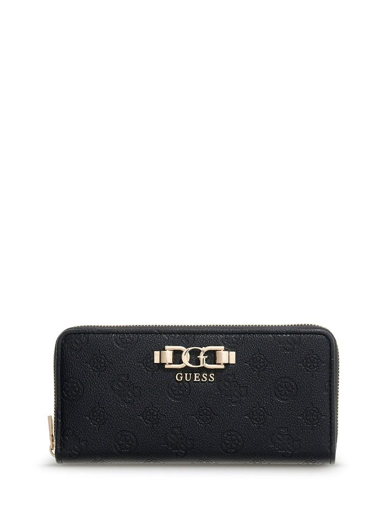 guess fashion Guess Women Anise Black Logo Textured Wallet-picture-21