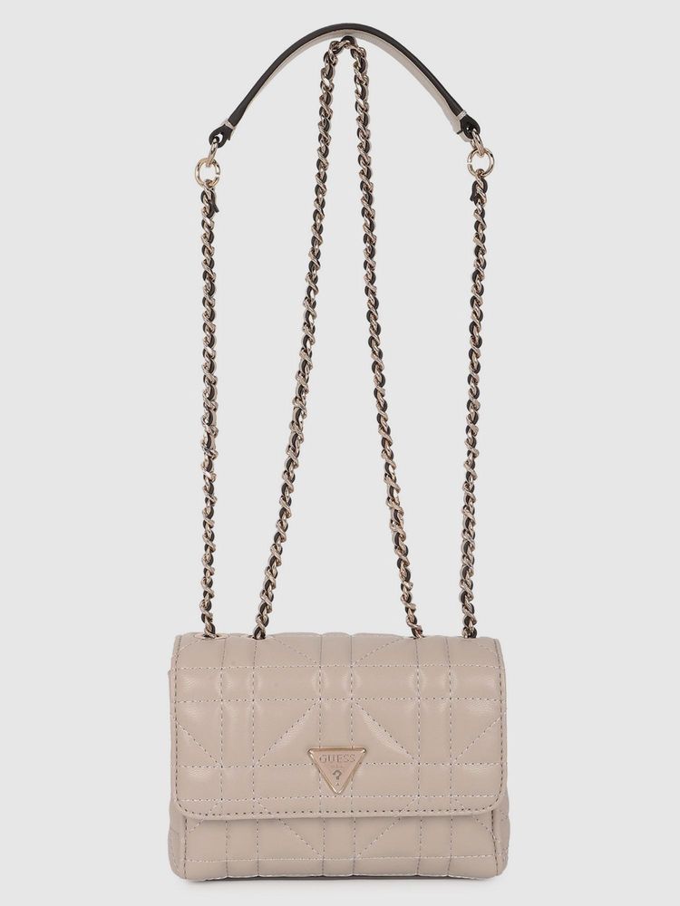 guess fashion Guess Women Edita Light Taupe Quilted Sling Bag-picture-14