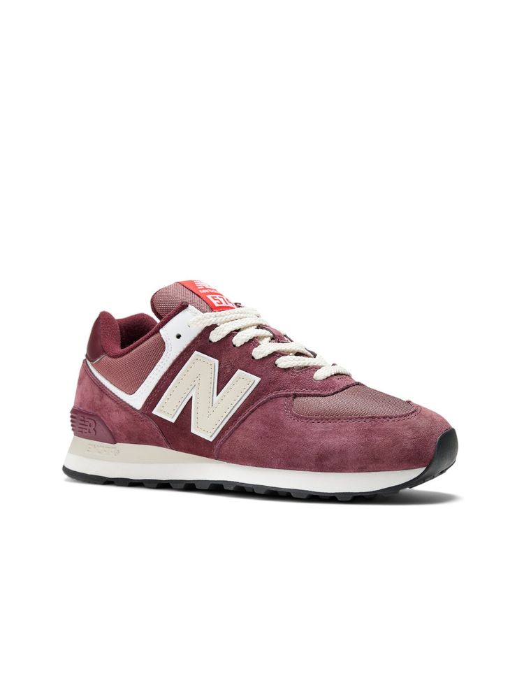 New Balance Unisex 574 Maroon Sneakers-image-1