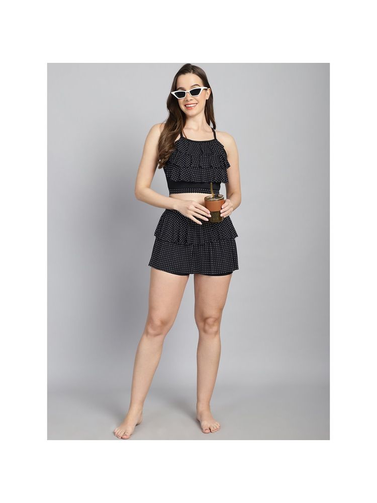 Cukoo Padded Black Polka Dot Skirtini Swimwear (Set of 2)-picture-17