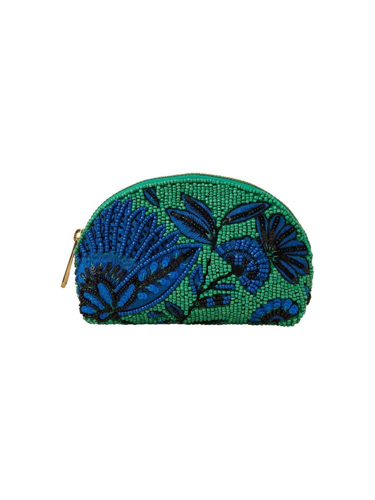 Accessorize London Womens Green Hand-Beaded Coin Pouch-image-29