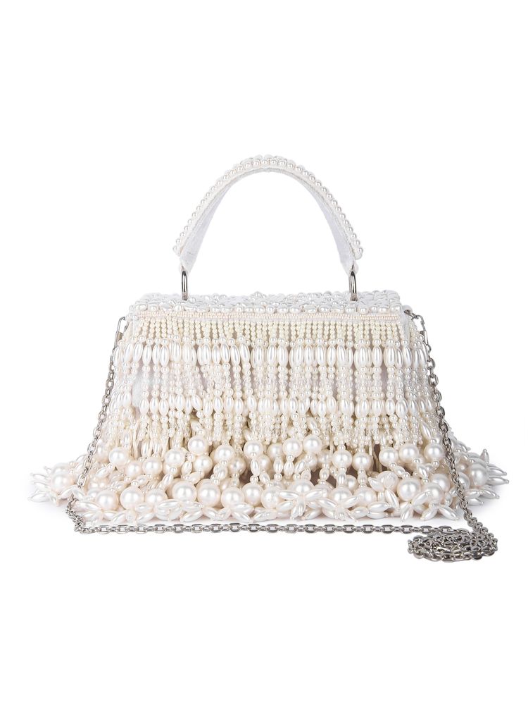 The Purple Sack White Anaisha Clutch with Detachable Chain-picture-18