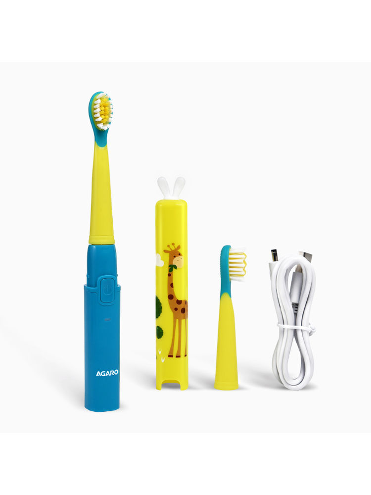 Agaro Rex Sonic Electric Kids Toothbrush With 3 Brushing Modes & Rechargeable Battery (Blue)