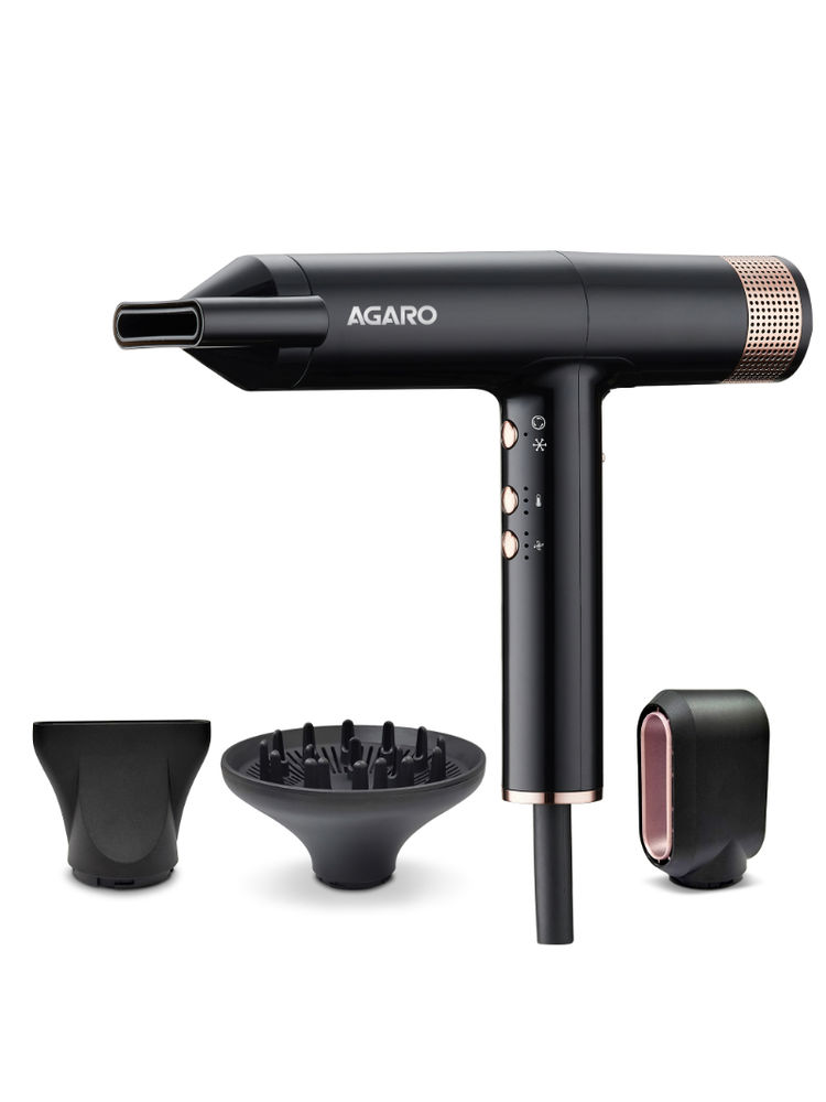 AGARO BLDC Professional Hair Dryer, Brushless Motor, Ionic Tech, 2000W, 3 Speed & Temp, Black-image-4