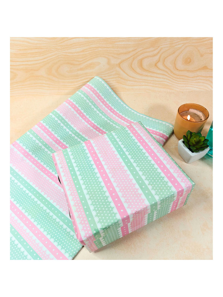 The Big Trove Green Pink Sweet Theme Paper Gift Wrapping Sheet (Pack Of 15)-image-36
