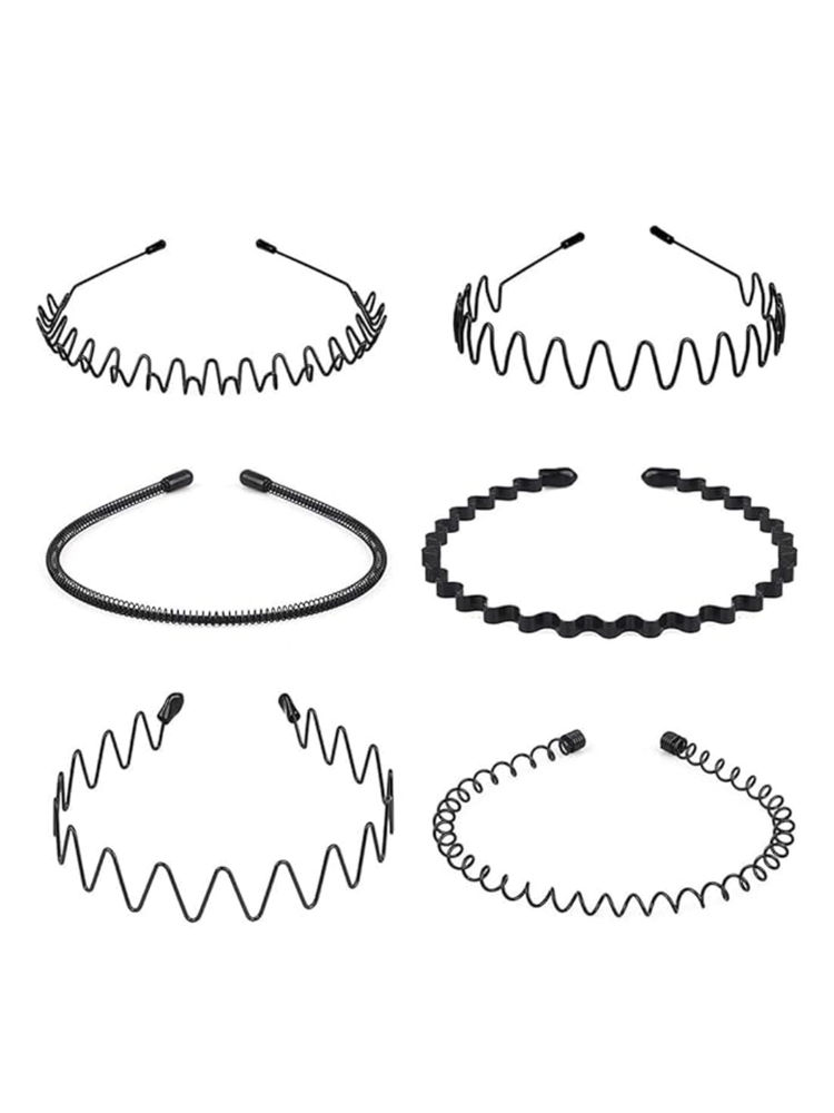 Bronson Professional Metal Hair Band Set 6 Pcs For Hair Styling - Black-picture-10