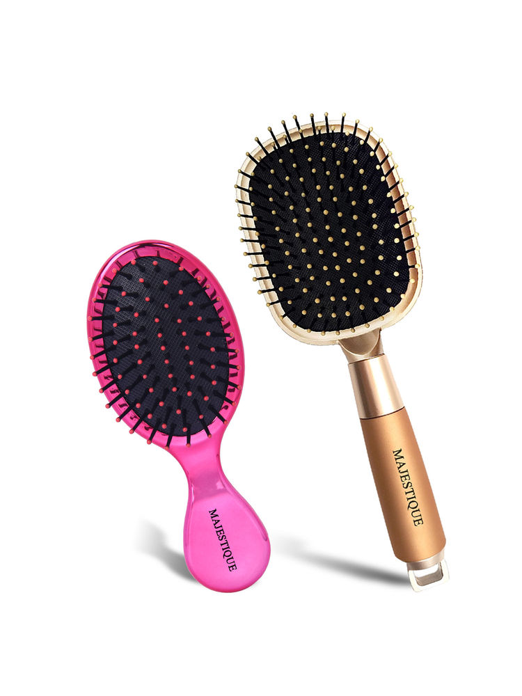Majestique Large Paddle And Mini Detangling Hair Brush Set-image-39