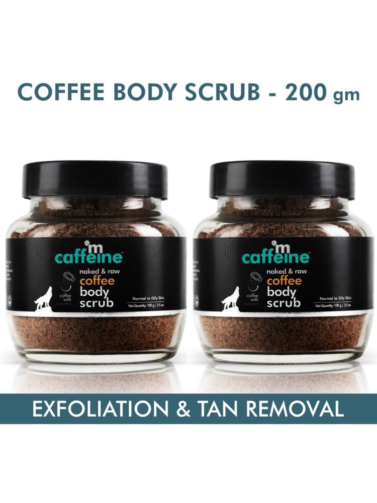 MCaffeine D-Tan Exfoliating Coffee Body Scrub for Soft-Smooth Skin (Pack of 2)