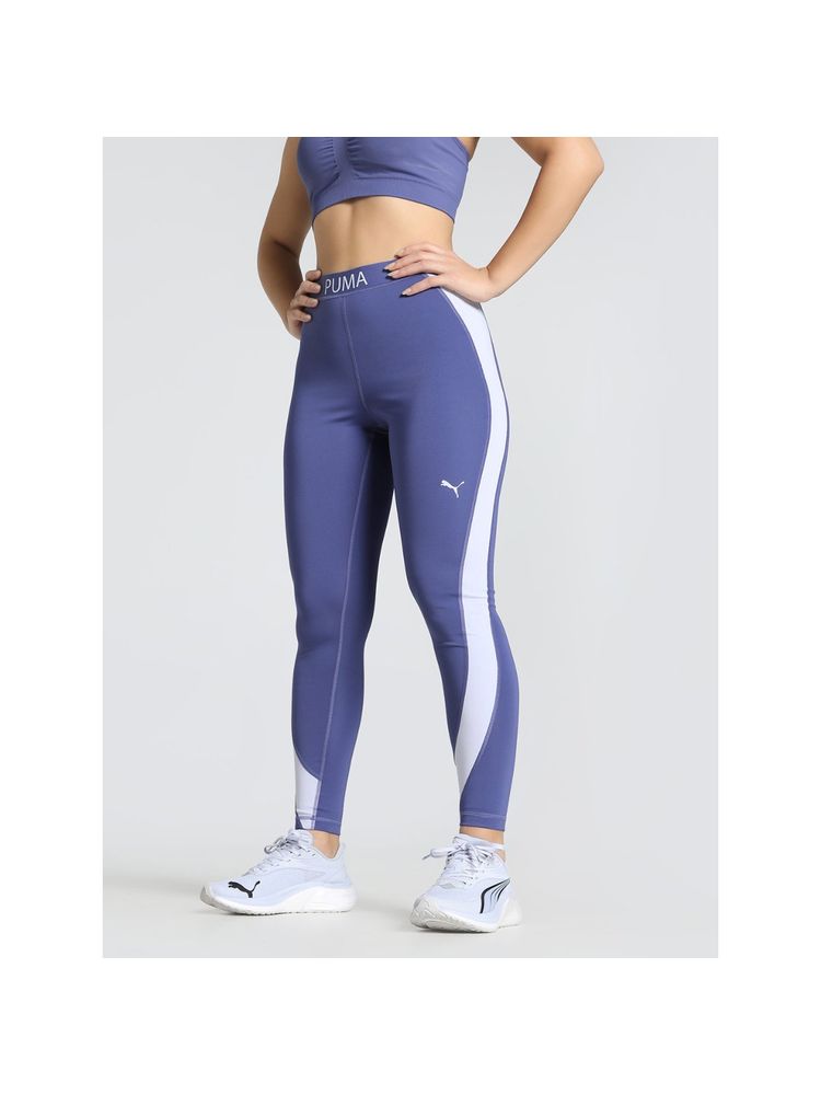 Puma Strong Colour Block High Waisted 7/8 Womens Blue Tights-image-1