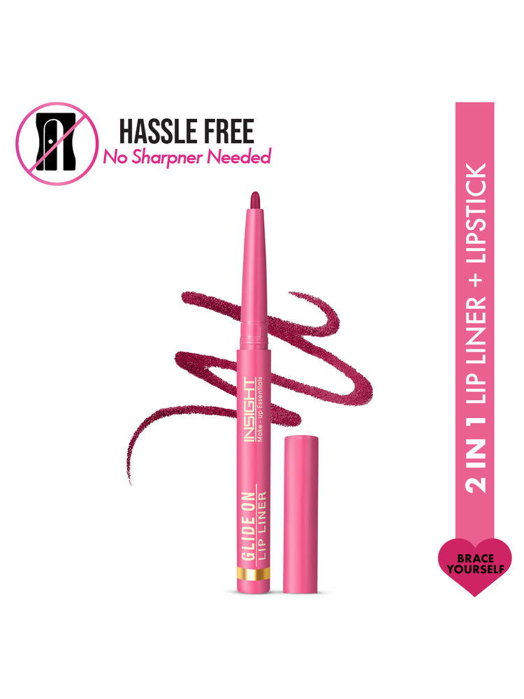 Insight Cosmetics Glide On Lip Liner, Intense Pigment, Long Wear Matte Lip Formula