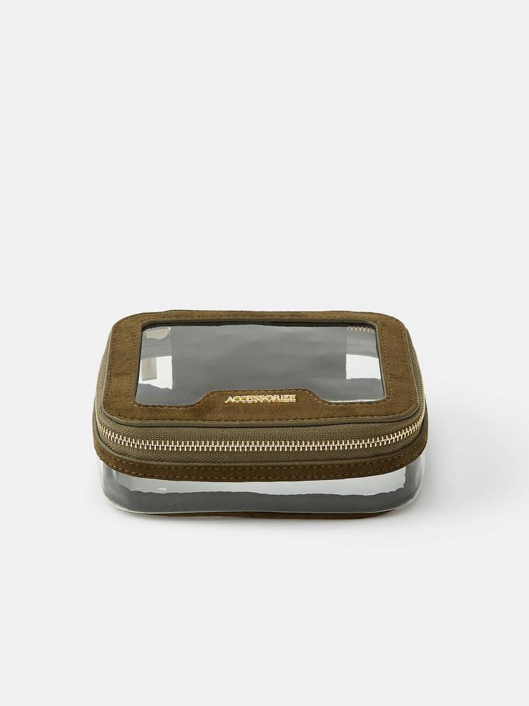Accessorize London Womens Green Small Clear Makeup Bag-picture-11