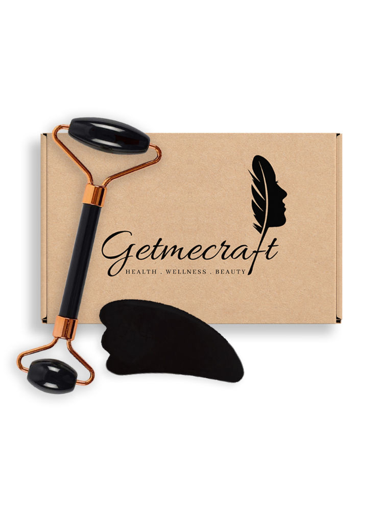 Getmecraft Black Obsidian Face Roller And Wing Shape Gua Sha Massage Tool Set-picture-18